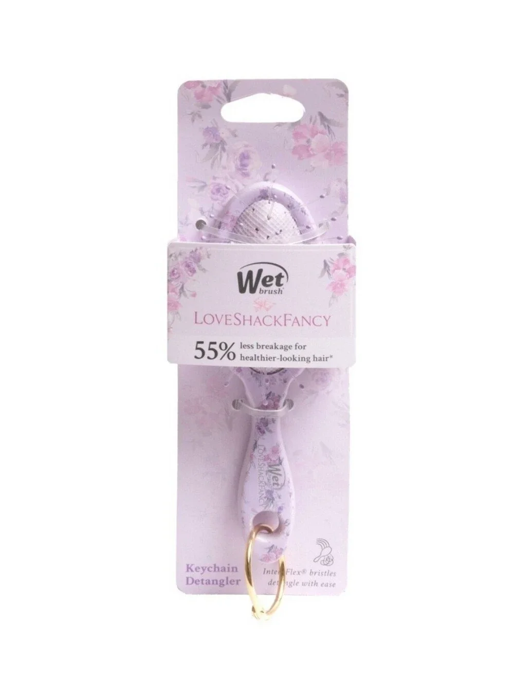 NWT LoveShackFancy x Wet Brush Limited Edition Keychain Detangler Hibiscus Happy